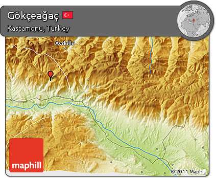 Physical 3D Map of Gökçeağaç