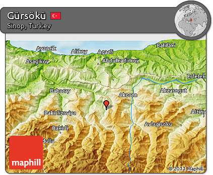 Physical 3D Map of Gürsökü