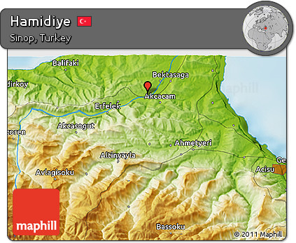 Physical 3D Map of Hamidiye