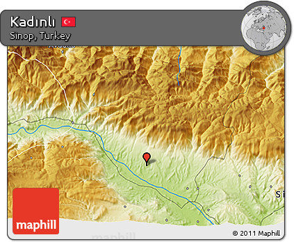 Physical 3D Map of Kadınlı