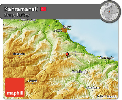 Physical 3D Map of Kahramaneli