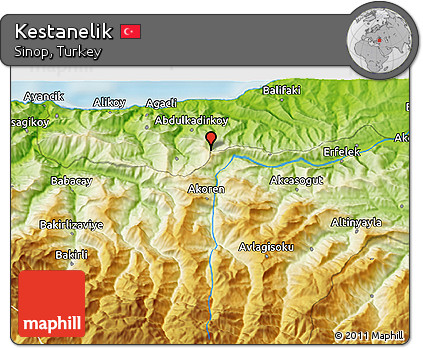 Physical 3D Map of Kestanelik