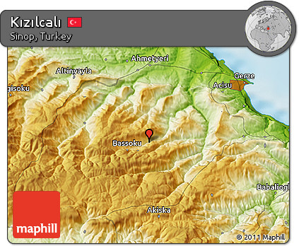 Physical 3D Map of Kızılcalı