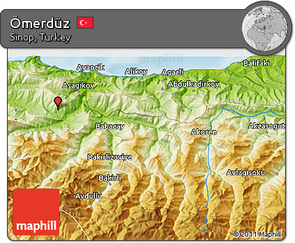 Physical 3D Map of Ömerdüz