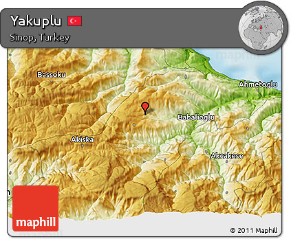 Physical 3D Map of Yakuplu