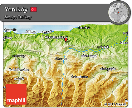 Physical 3D Map of Yeniköy