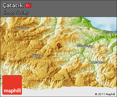 Physical 3D Map of Çatacık
