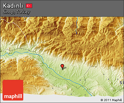 Physical 3D Map of Kadınlı