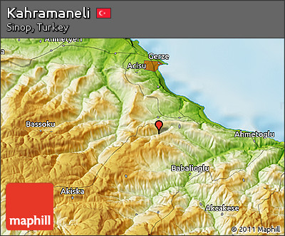 Physical 3D Map of Kahramaneli