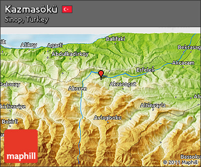 Physical 3D Map of Kazmasökü