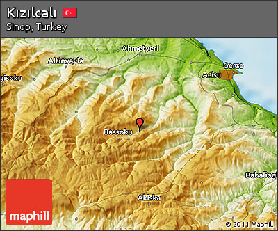 Physical 3D Map of Kızılcalı