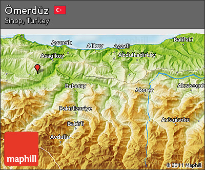 Physical 3D Map of Ömerdüz