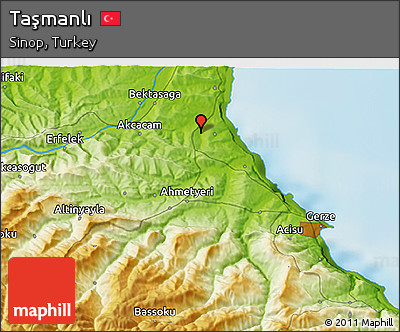 Physical 3D Map of Taşmanlı