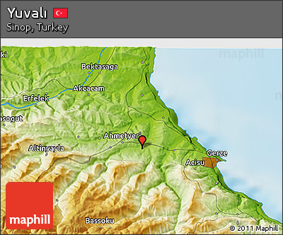 Physical 3D Map of Yuvalı