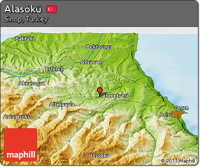 Physical 3D Map of Alasökü