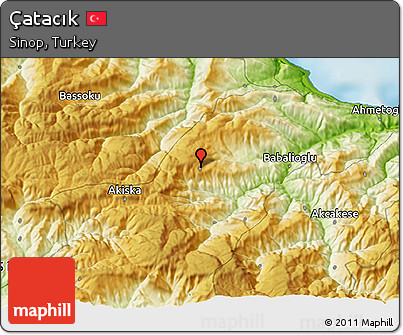 Physical 3D Map of Çatacık