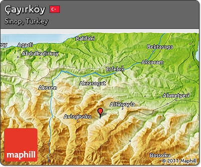 Physical 3D Map of Çayırköy