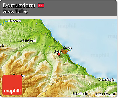 Physical 3D Map of Domuzdamı