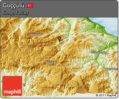 Physical 3D Map of Göççülü
