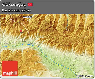 Physical 3D Map of Gökçeağaç