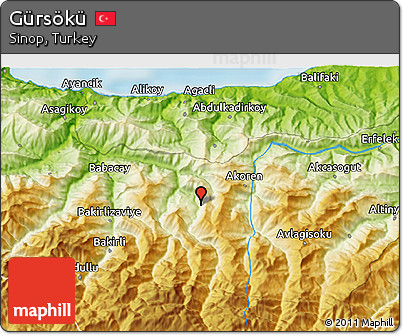 Physical 3D Map of Gürsökü