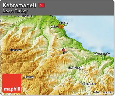Physical 3D Map of Kahramaneli