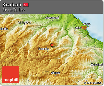 Physical 3D Map of Kızılcalı