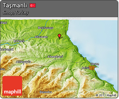 Physical 3D Map of Taşmanlı