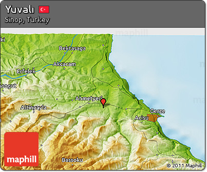 Physical 3D Map of Yuvalı