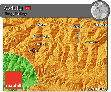 Political 3D Map of Avdullu