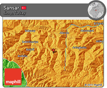 Political 3D Map of Sansar