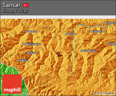 Political 3D Map of Sansar