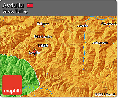 Political 3D Map of Avdullu