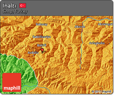 Political 3D Map of İnaltı