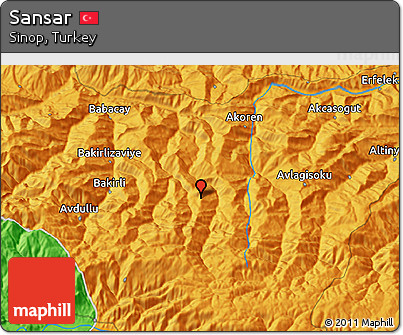 Political 3D Map of Sansar