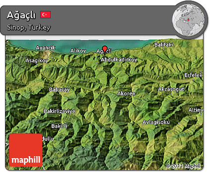 Satellite 3D Map of Ağaçlı