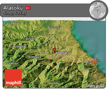 Satellite 3D Map of Alasökü