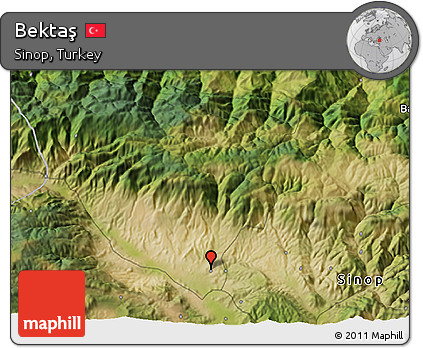 Satellite 3D Map of Bektaş
