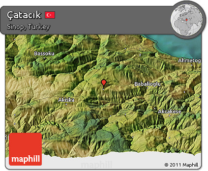 Satellite 3D Map of Çatacık