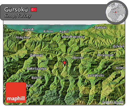 Satellite 3D Map of Gürsökü