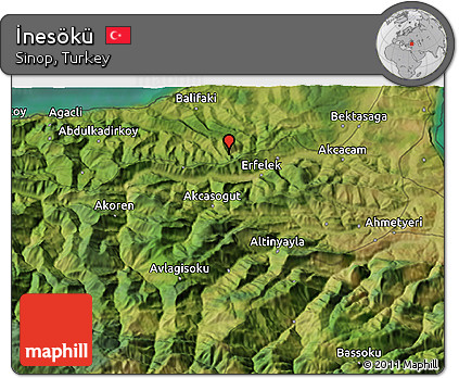 Satellite 3D Map of İnesökü