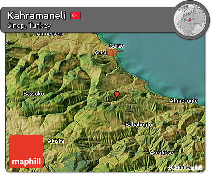 Satellite 3D Map of Kahramaneli