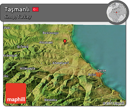 Satellite 3D Map of Taşmanlı