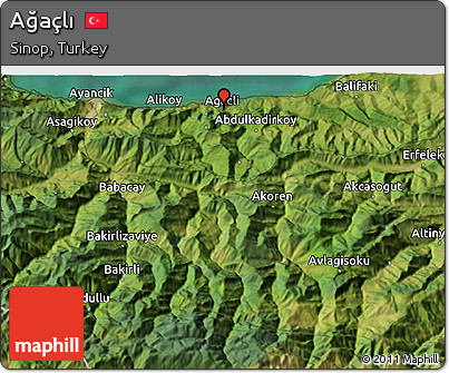 Satellite 3D Map of Ağaçlı