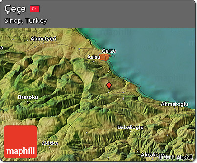Satellite 3D Map of Çeçe