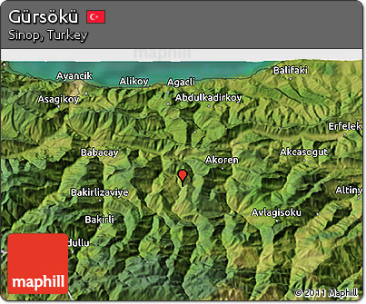 Satellite 3D Map of Gürsökü