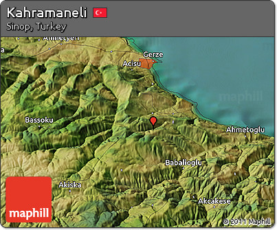 Satellite 3D Map of Kahramaneli