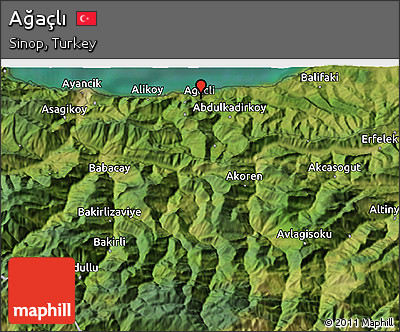 Satellite 3D Map of Ağaçlı