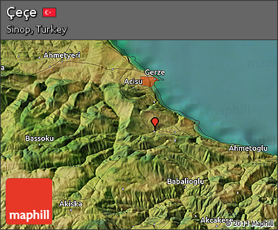 Satellite 3D Map of Çeçe