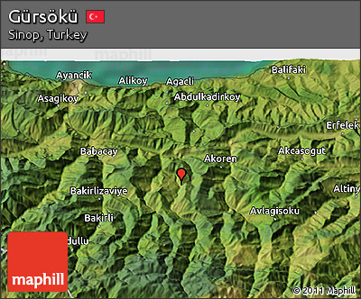 Satellite 3D Map of Gürsökü